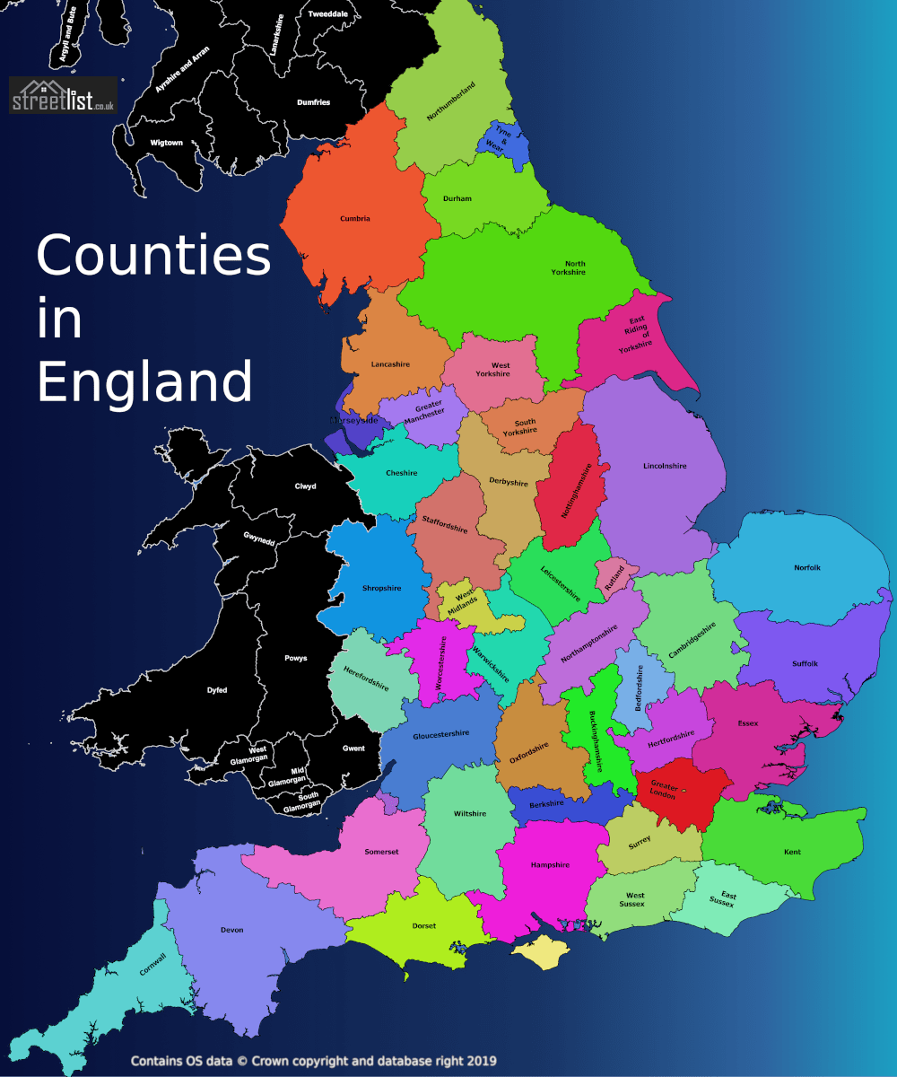 Ceremonial Counties in the UK