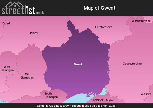 Map of Gwent