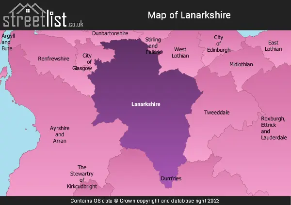 Map of Lanarkshire