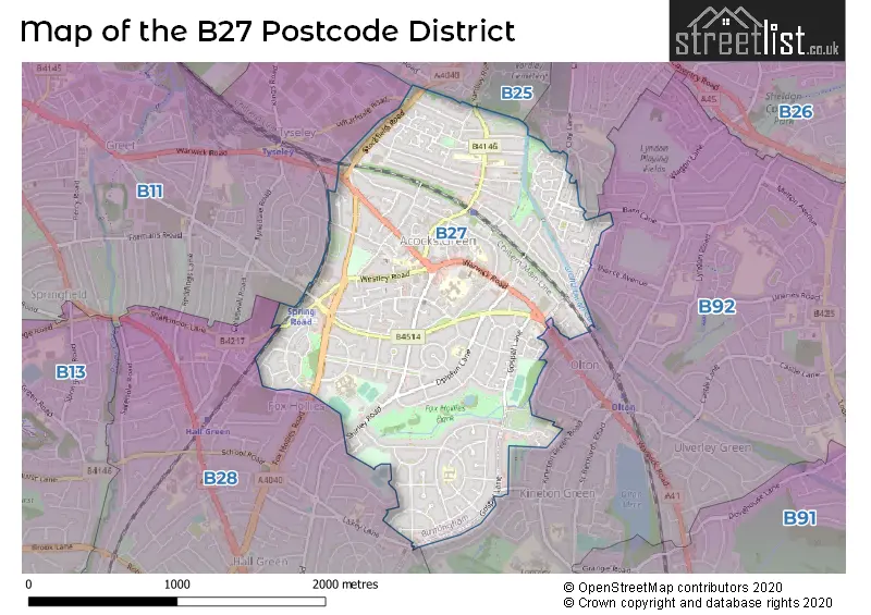 Map of the B27 and surrounding districts