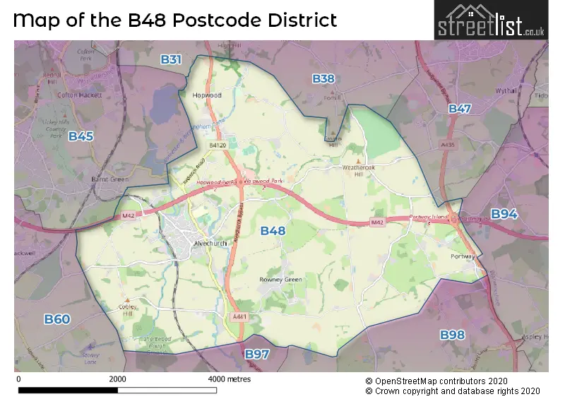 Map of the B48 and surrounding districts