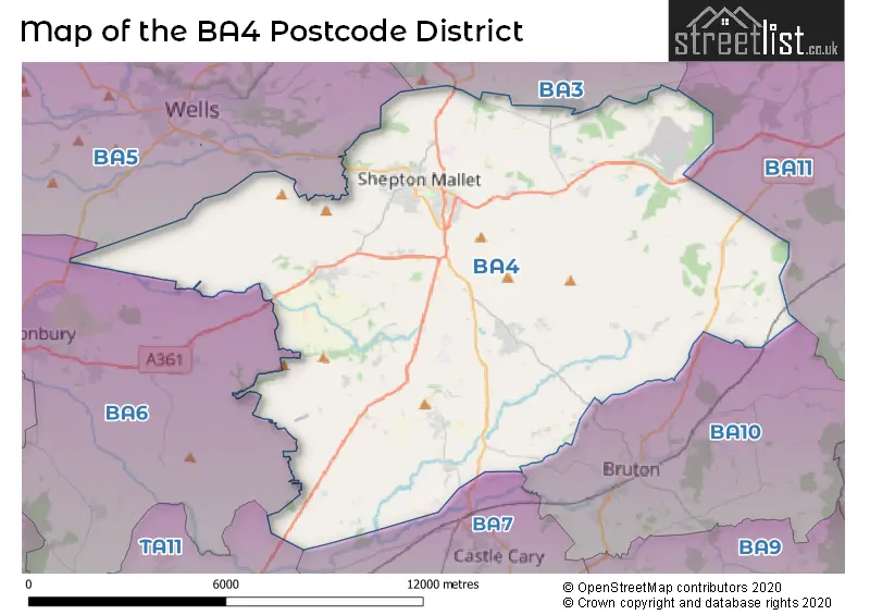 Map of the BA4 and surrounding districts