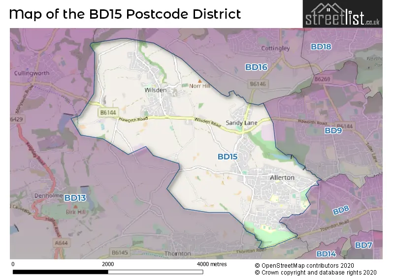Map of the BD15 and surrounding districts