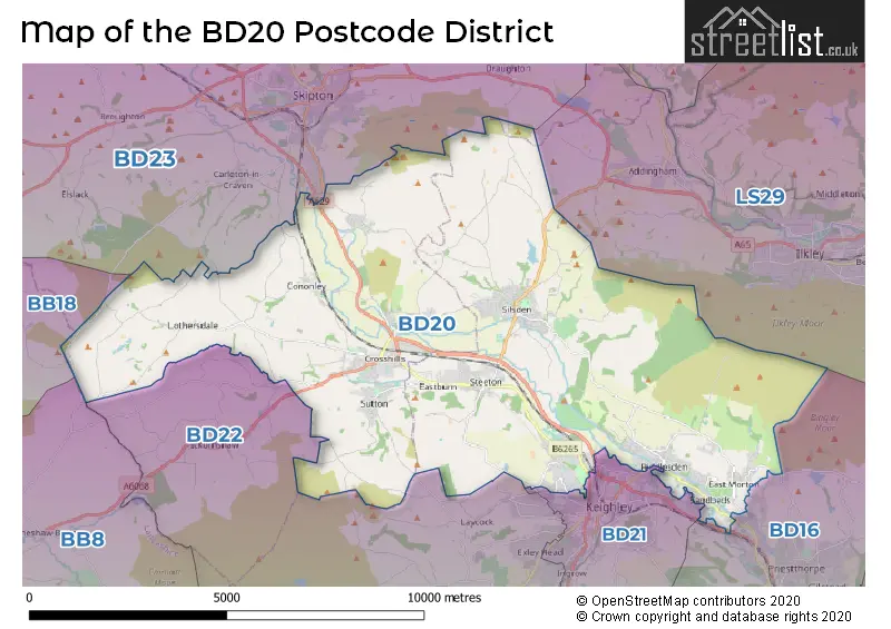 Map of the BD20 and surrounding districts