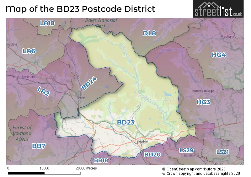 Map of the BD23 and surrounding districts