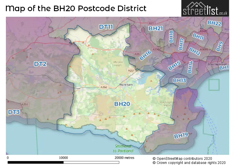 Map of the BH20 and surrounding districts