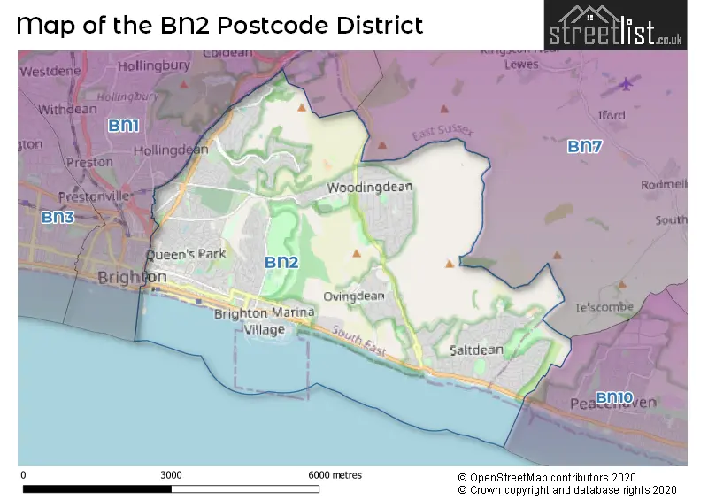Map of the BN2 and surrounding districts