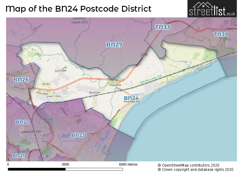 Map of the BN24 and surrounding districts