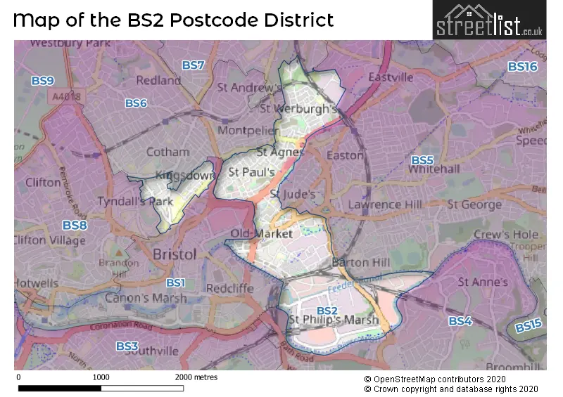 Map of the BS2 and surrounding districts