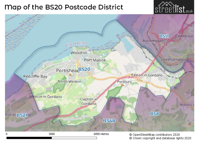 Map of the BS20 and surrounding districts