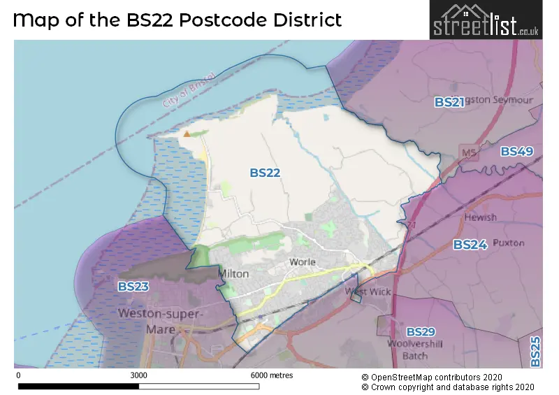 Map of the BS22 and surrounding districts