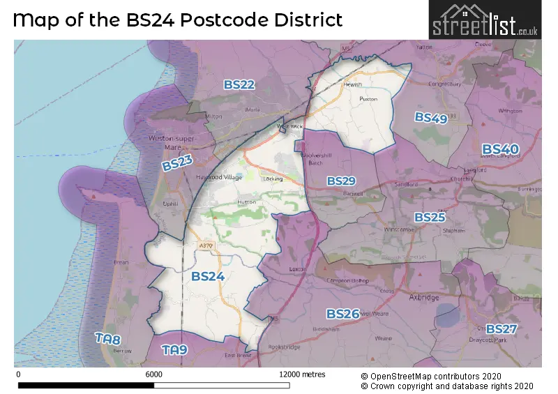 Map of the BS24 and surrounding districts