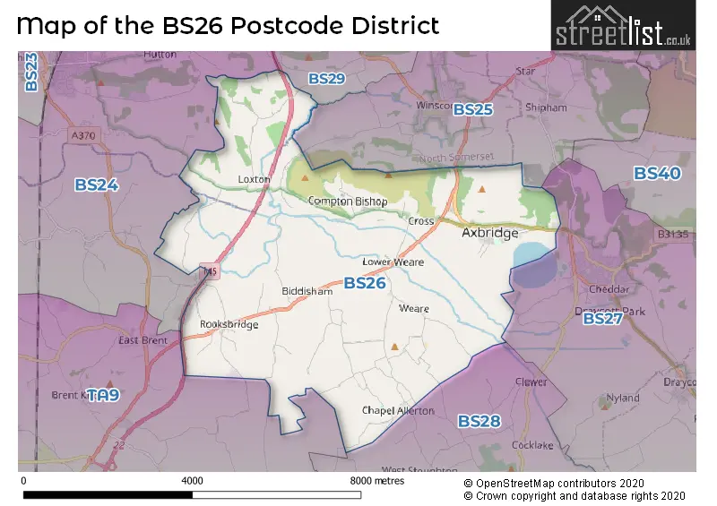 Map of the BS26 and surrounding districts