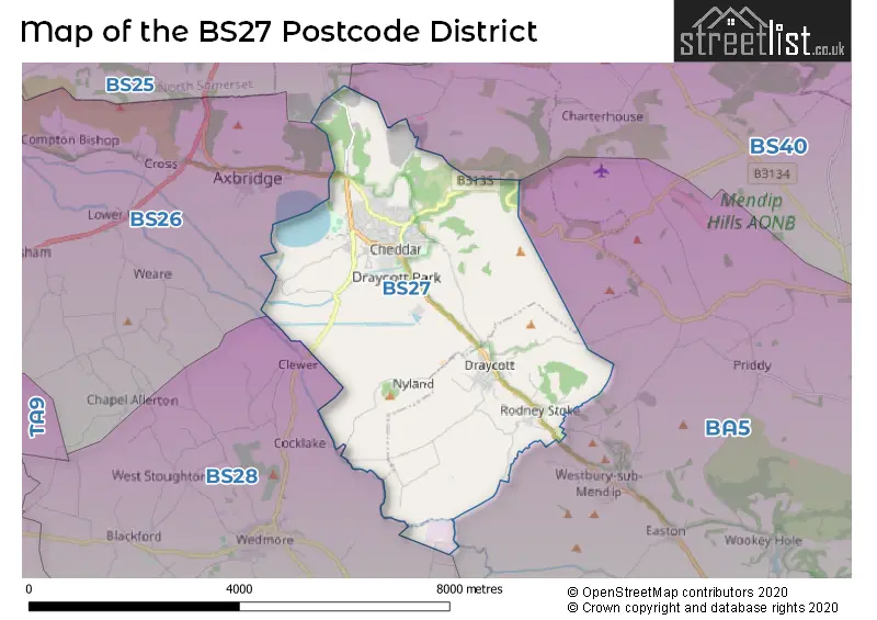 Map of the BS27 and surrounding districts