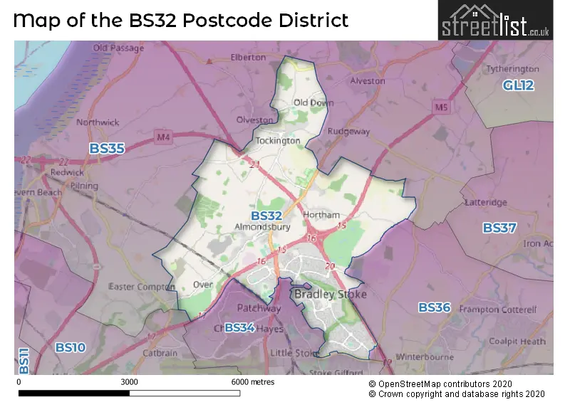 Map of the BS32 and surrounding districts
