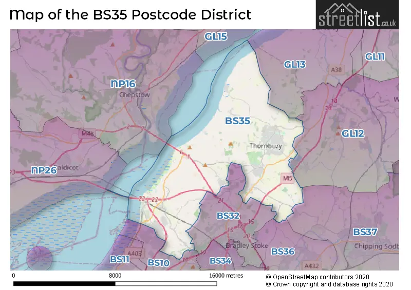 Map of the BS35 and surrounding districts
