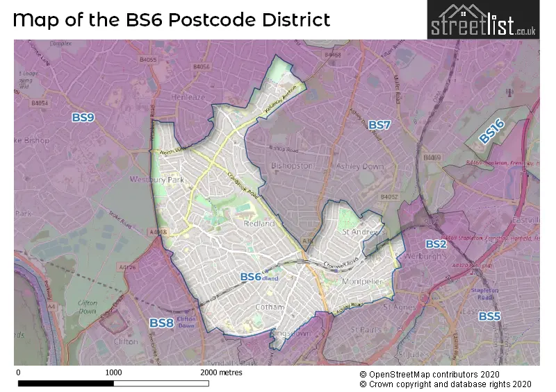 Map of the BS6 and surrounding districts