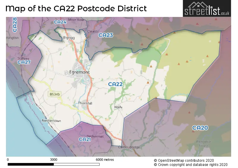 Map of the CA22 and surrounding districts
