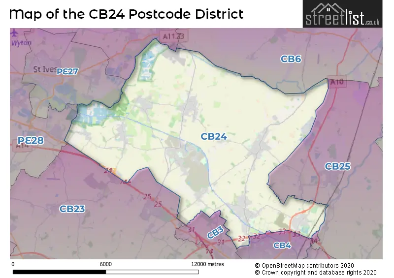 Map of the CB24 and surrounding districts
