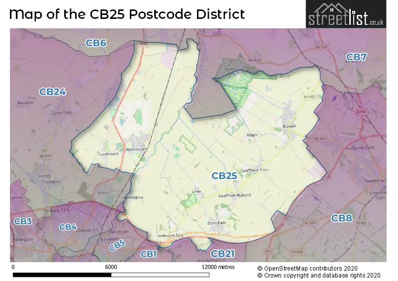 Map of the CB25 and surrounding districts