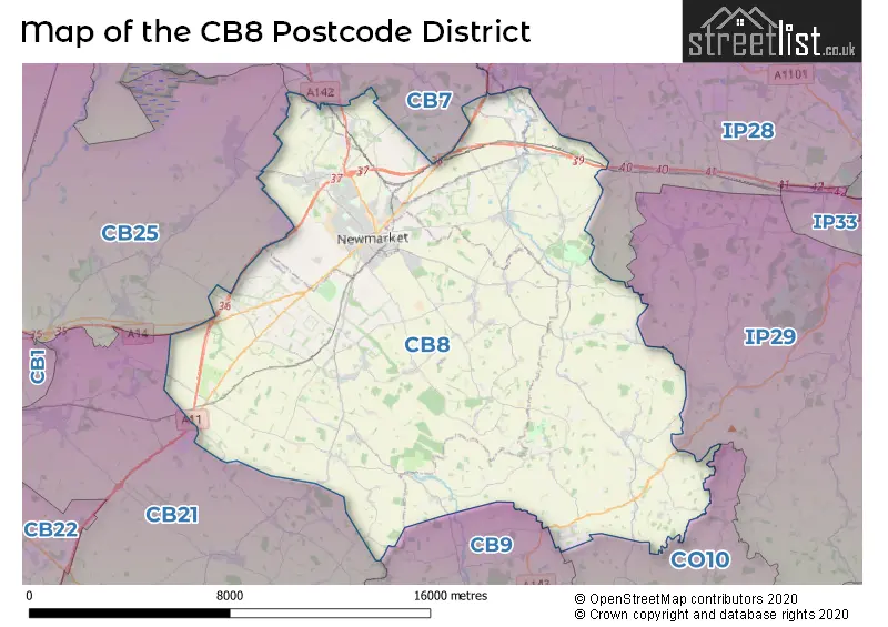 Map of the CB8 and surrounding districts