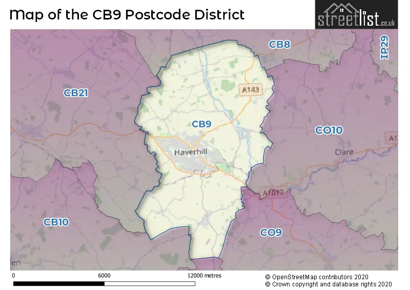 Map of the CB9 and surrounding districts