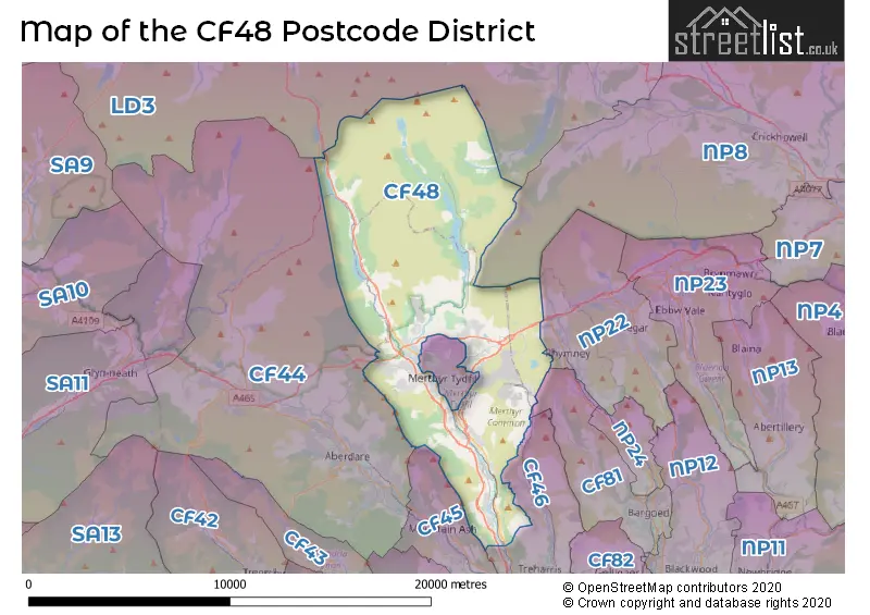 Map of the CF48 and surrounding districts