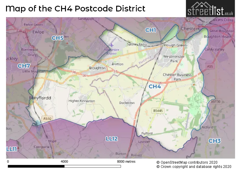 Map of the CH4 and surrounding districts