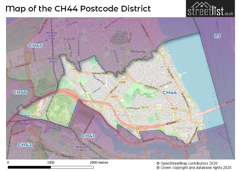 Map of the CH44 and surrounding districts