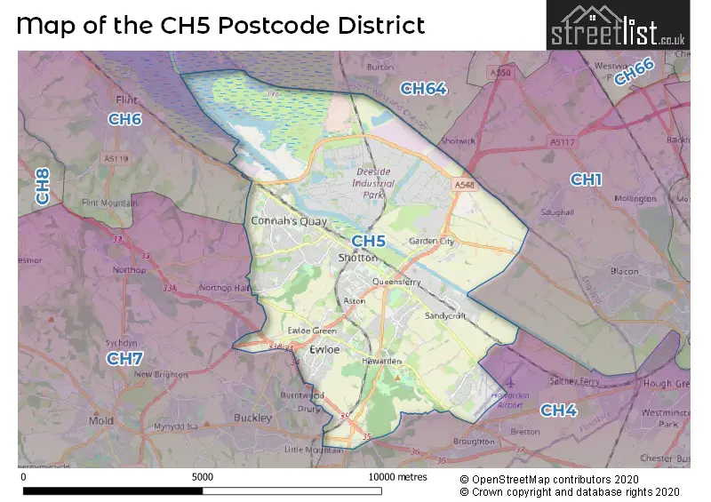 Map of the CH5 and surrounding districts