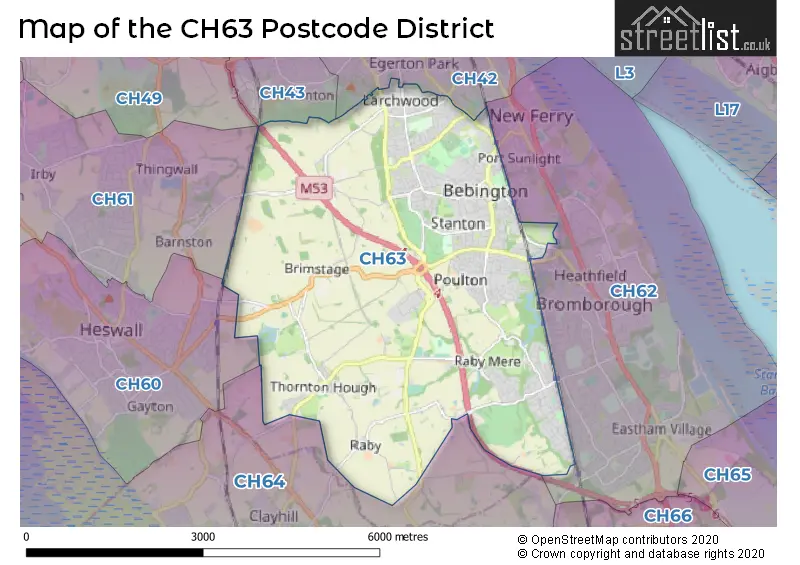 Map of the CH63 and surrounding districts