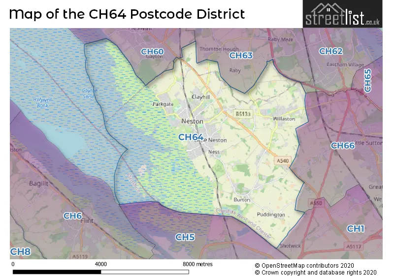 Map of the CH64 and surrounding districts
