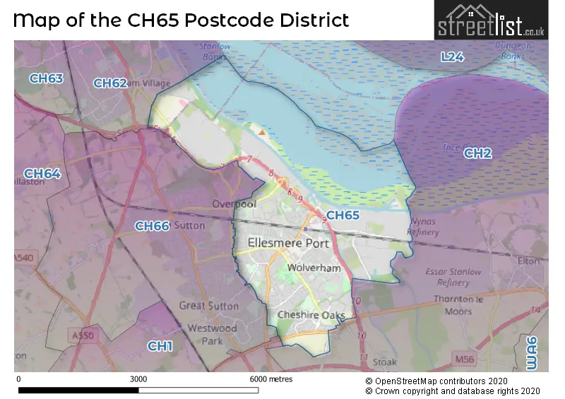 Map of the CH65 and surrounding districts