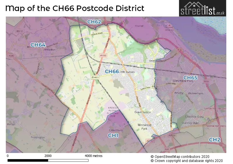 Map of the CH66 and surrounding districts