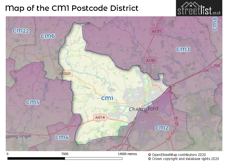 Map of the CM1 and surrounding districts