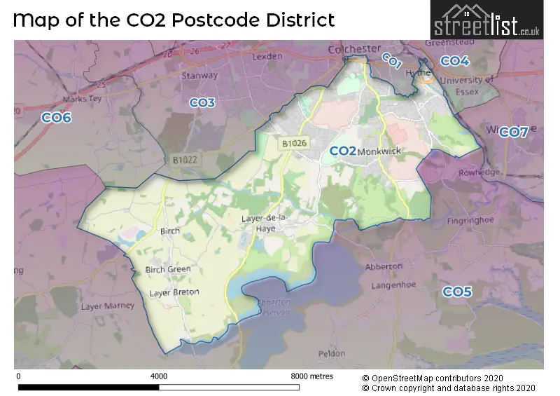 Map of the CO2 and surrounding districts