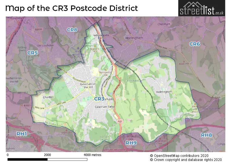 Map of the CR3 and surrounding districts