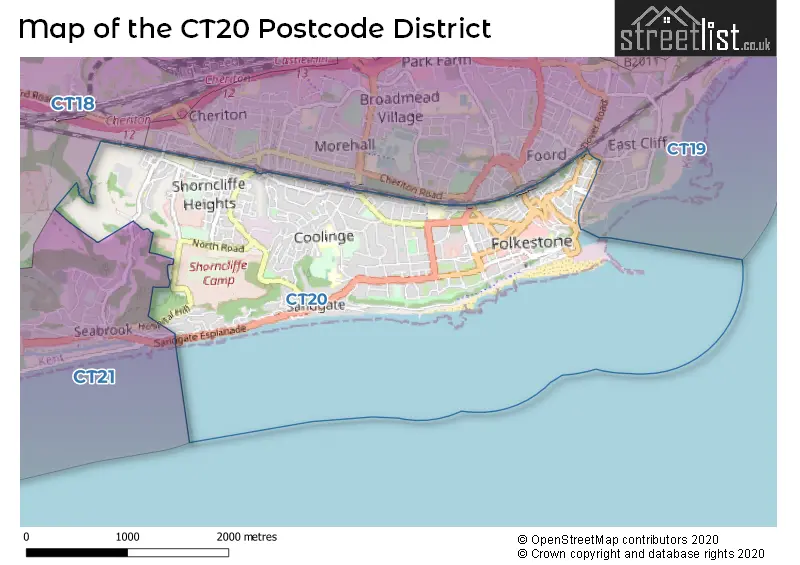 Map of the CT20 and surrounding districts