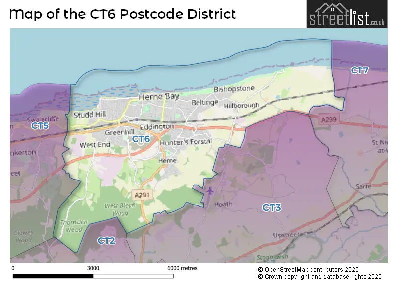 Map of the CT6 and surrounding districts