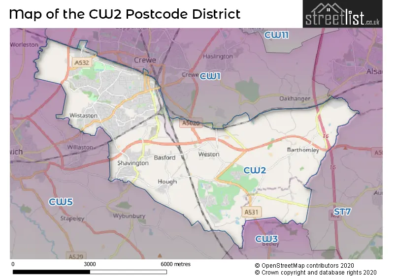 Map of the CW2 and surrounding districts