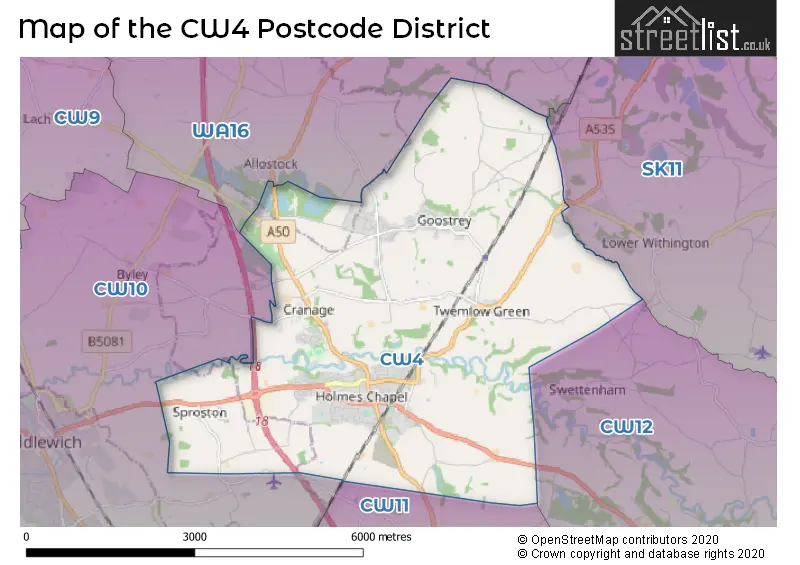 Map of the CW4 and surrounding districts