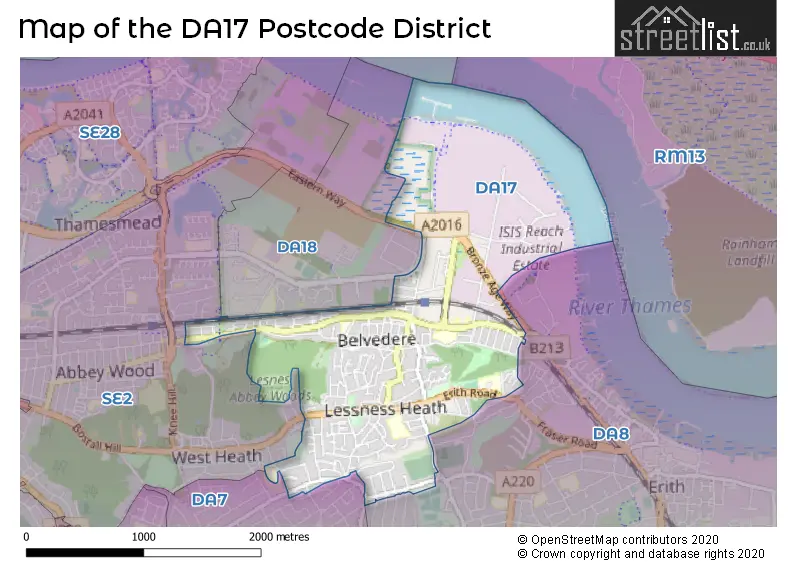 Map of the DA17 and surrounding districts
