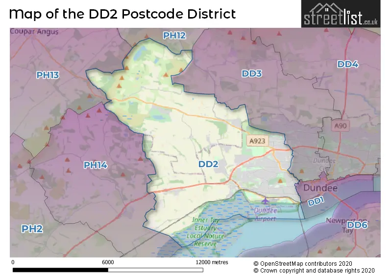 Map of the DD2 and surrounding districts