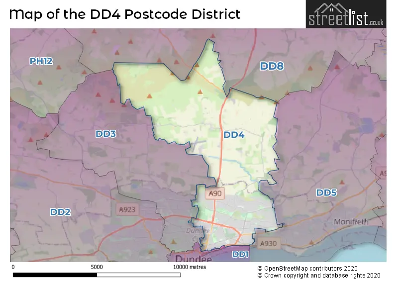 Map of the DD4 and surrounding districts