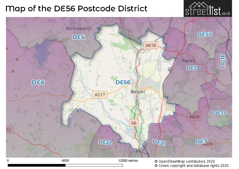 Map of the DE56 and surrounding districts