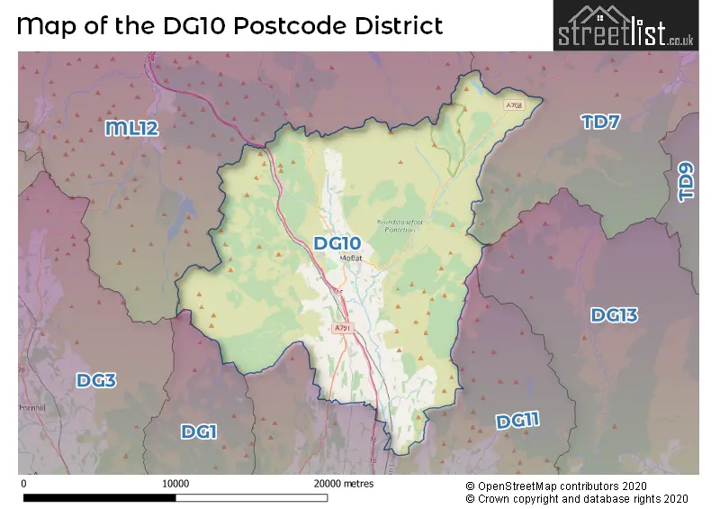 Map of the DG10 and surrounding districts