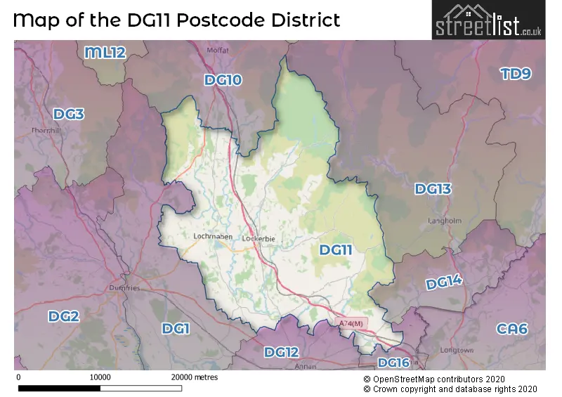 Map of the DG11 and surrounding districts