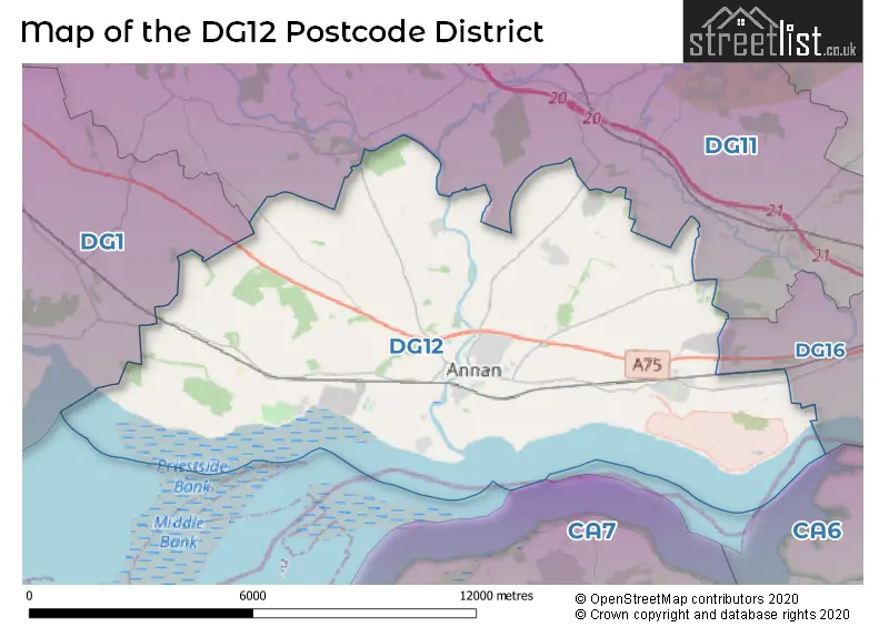 Map of the DG12 and surrounding districts