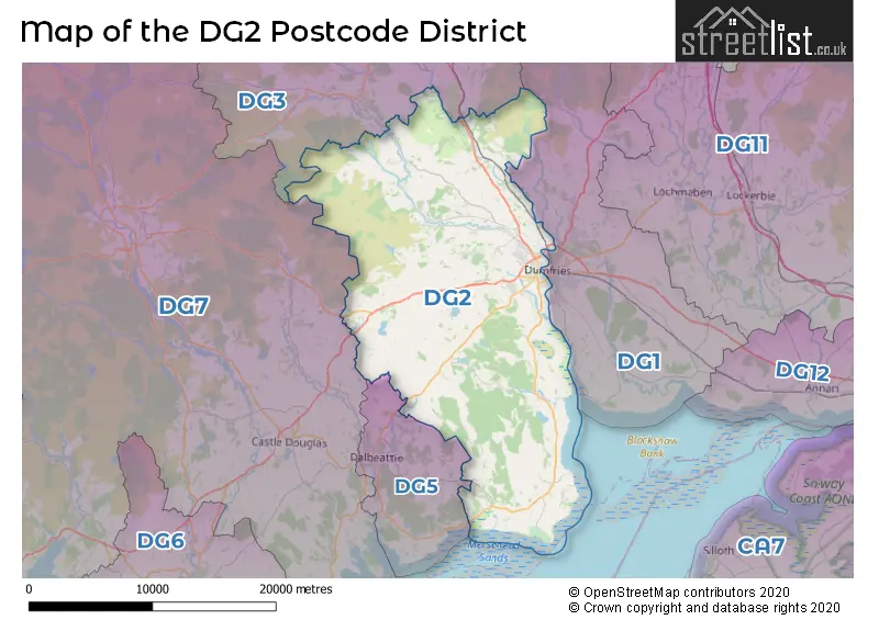 Map of the DG2 and surrounding districts