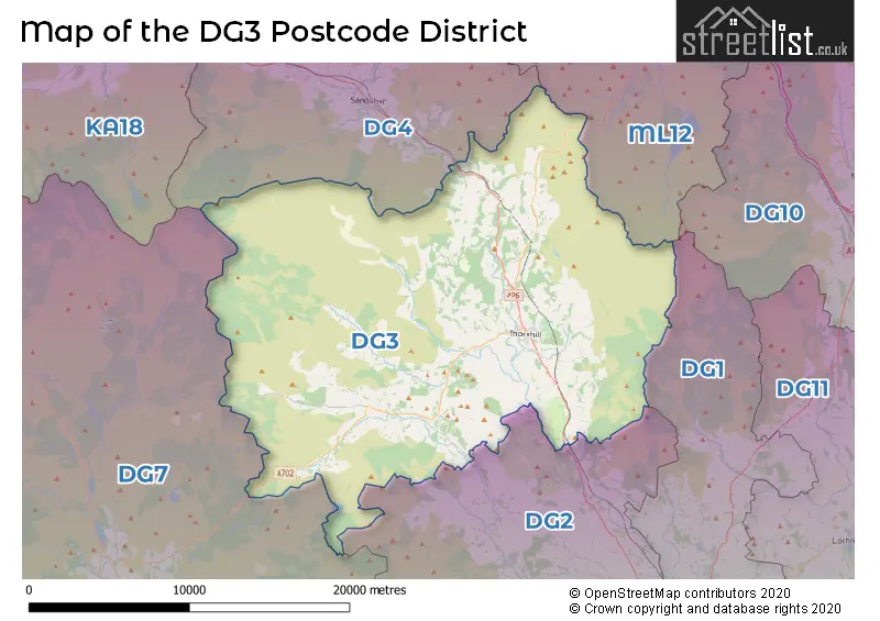 Map of the DG3 and surrounding districts